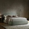 Constance Winged Headboard Ottoman Storage Bed, Olive Linen 18 Constance Winged Headboard Ottoman Storage Bed, Olive Linen -Daals Store ZD 2182 OLIVE LIN main