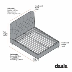 Leamington Deep-Buttoned Upholstered Bed, Meadow Green Velvet 19 Leamington Deep-Buttoned Upholstered Bed, Meadow Green Velvet -Daals Store ZX 1063 CHART 4