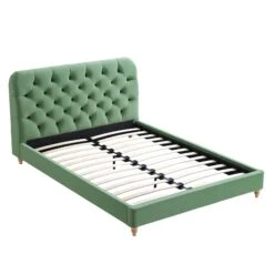 Leamington Deep-Buttoned Upholstered Bed, Meadow Green Velvet 20 Leamington Deep-Buttoned Upholstered Bed, Meadow Green Velvet -Daals Store ZX 1063 CUCU VEL WB3