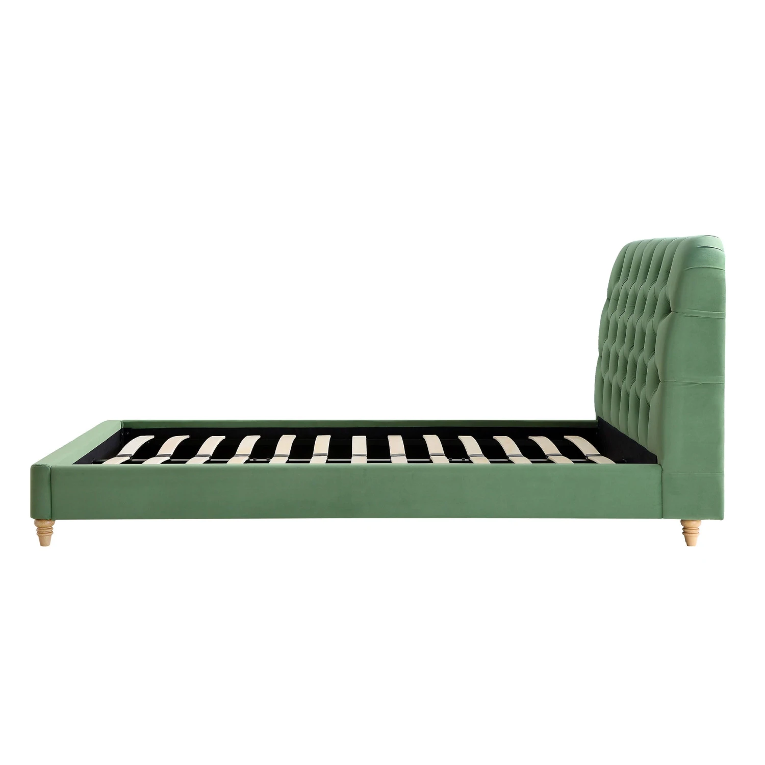 Leamington Deep-Buttoned Upholstered Bed, Meadow Green Velvet 8 Leamington Deep-Buttoned Upholstered Bed, Meadow Green Velvet - Image 8