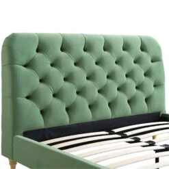 Leamington Deep-Buttoned Upholstered Bed, Meadow Green Velvet 23 Leamington Deep-Buttoned Upholstered Bed, Meadow Green Velvet -Daals Store ZX 1063 CUCU VEL detail1