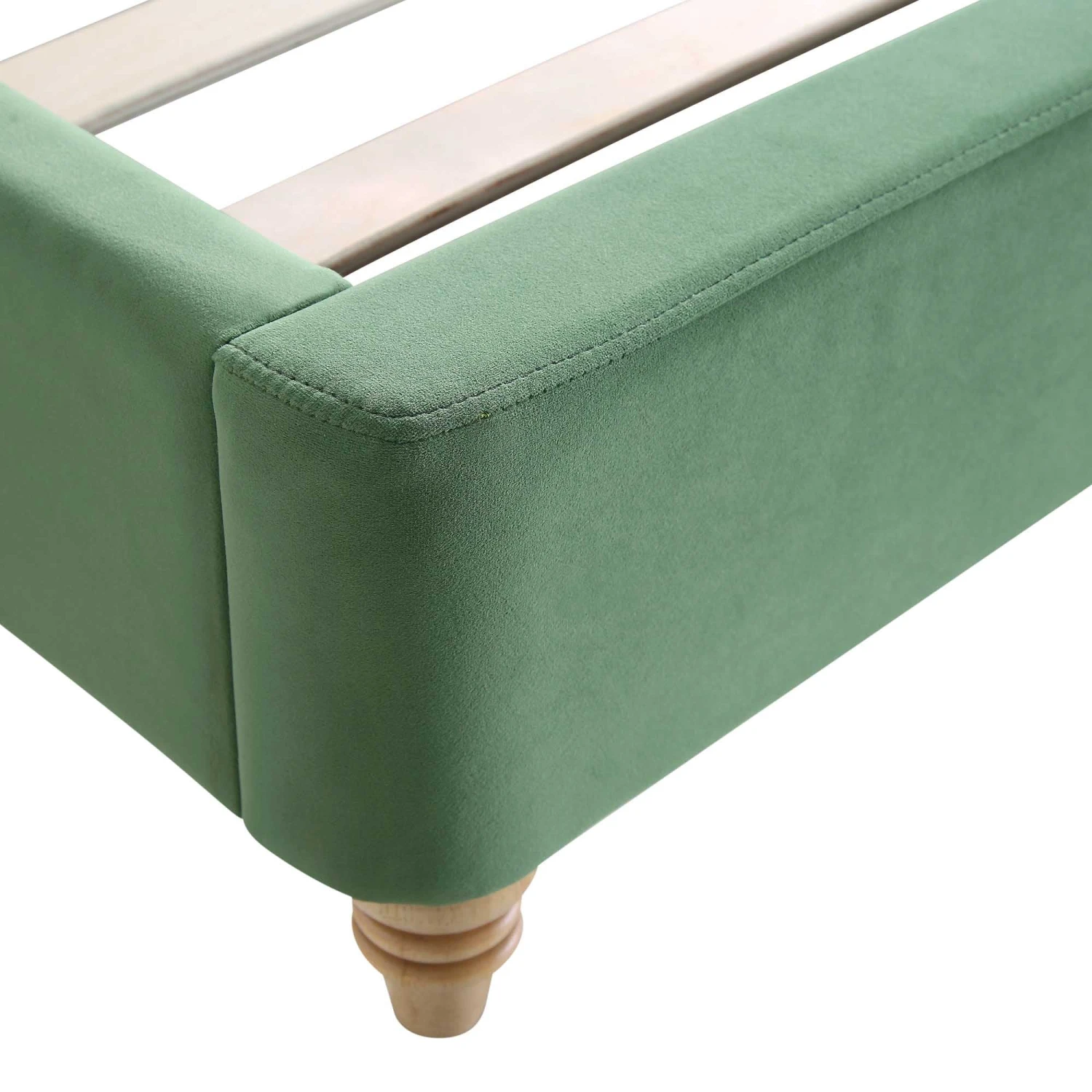 Leamington Deep-Buttoned Upholstered Bed, Meadow Green Velvet 12 Leamington Deep-Buttoned Upholstered Bed, Meadow Green Velvet - Image 12
