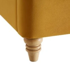 Leamington Deep-Buttoned Upholstered Bed, Turmeric Yellow Velvet -Daals Store ZX 1063 MUST VEL detail5