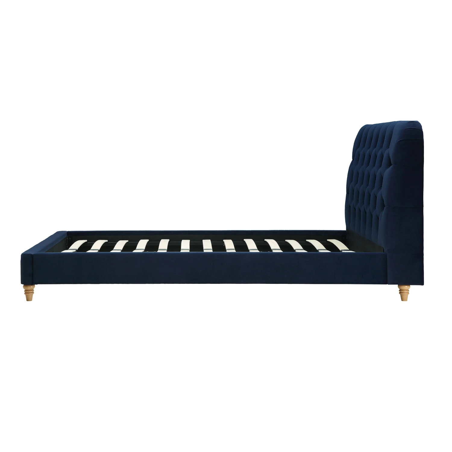 Leamington Deep-Buttoned Upholstered Bed, Midnight Blue Velvet 8 Leamington Deep-Buttoned Upholstered Bed, Midnight Blue Velvet - Image 8