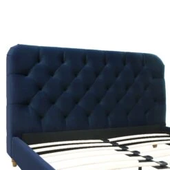 Leamington Deep-Buttoned Upholstered Bed, Midnight Blue Velvet 24 Leamington Deep-Buttoned Upholstered Bed, Midnight Blue Velvet -Daals Store ZX 1063 NAVY VEL detail1