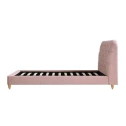 Leamington Deep-Buttoned Upholstered Bed, Rosewater Pink Fabric 22 Leamington Deep-Buttoned Upholstered Bed, Rosewater Pink Fabric -Daals Store ZX 1063 PALEPINK FAB WB4