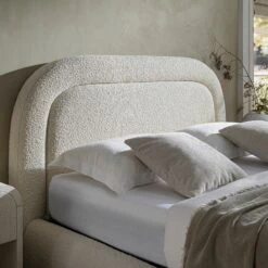 Luella Upholstered Wooden Plinth Base Storage Bed, Ecru Boucle -Daals Store ZX 1151 ECRU BOU scene4