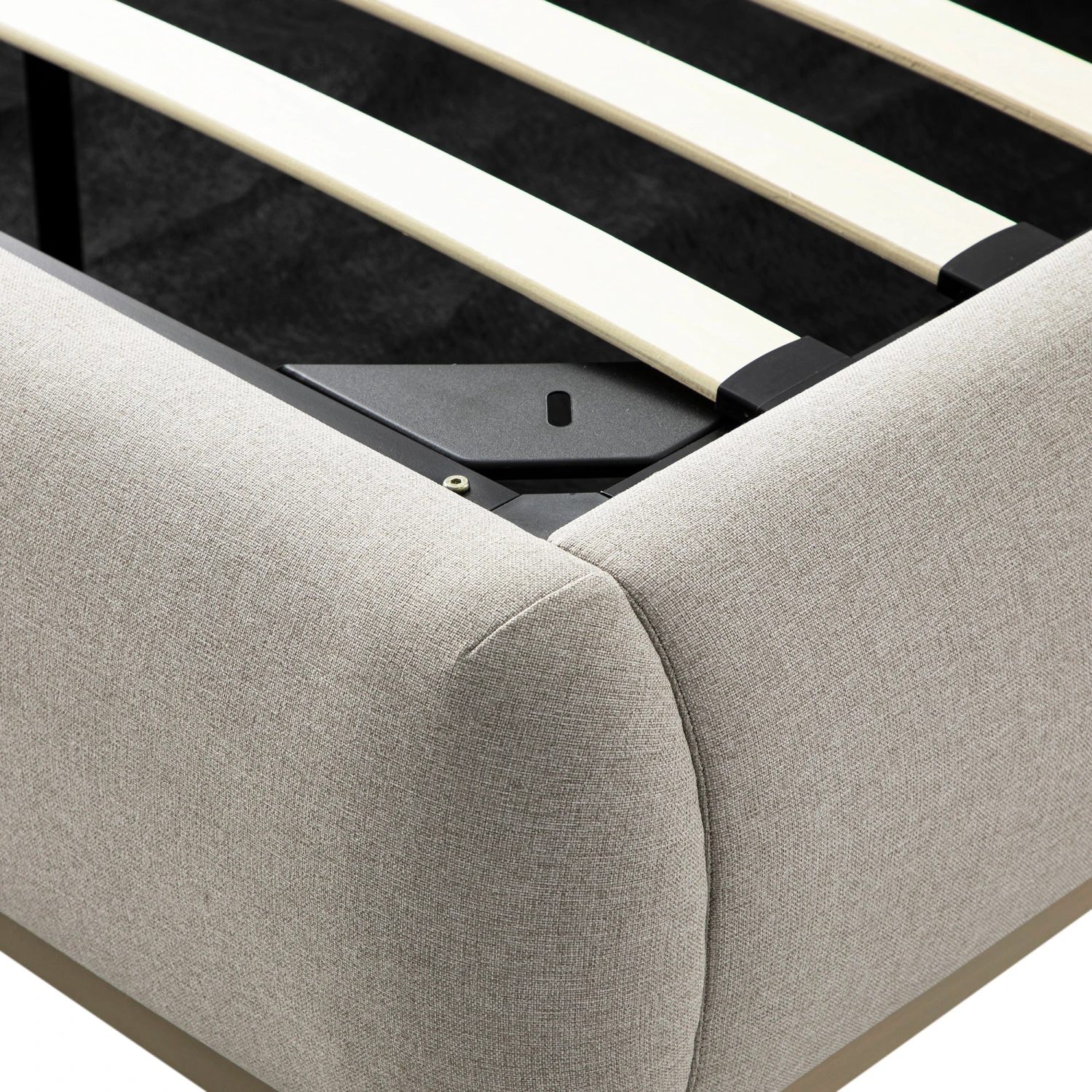 Luella Upholstered Wooden Plinth Base Storage Bed, Sand Fabric 16 Luella Upholstered Wooden Plinth Base Storage Bed, Sand Fabric - Image 16