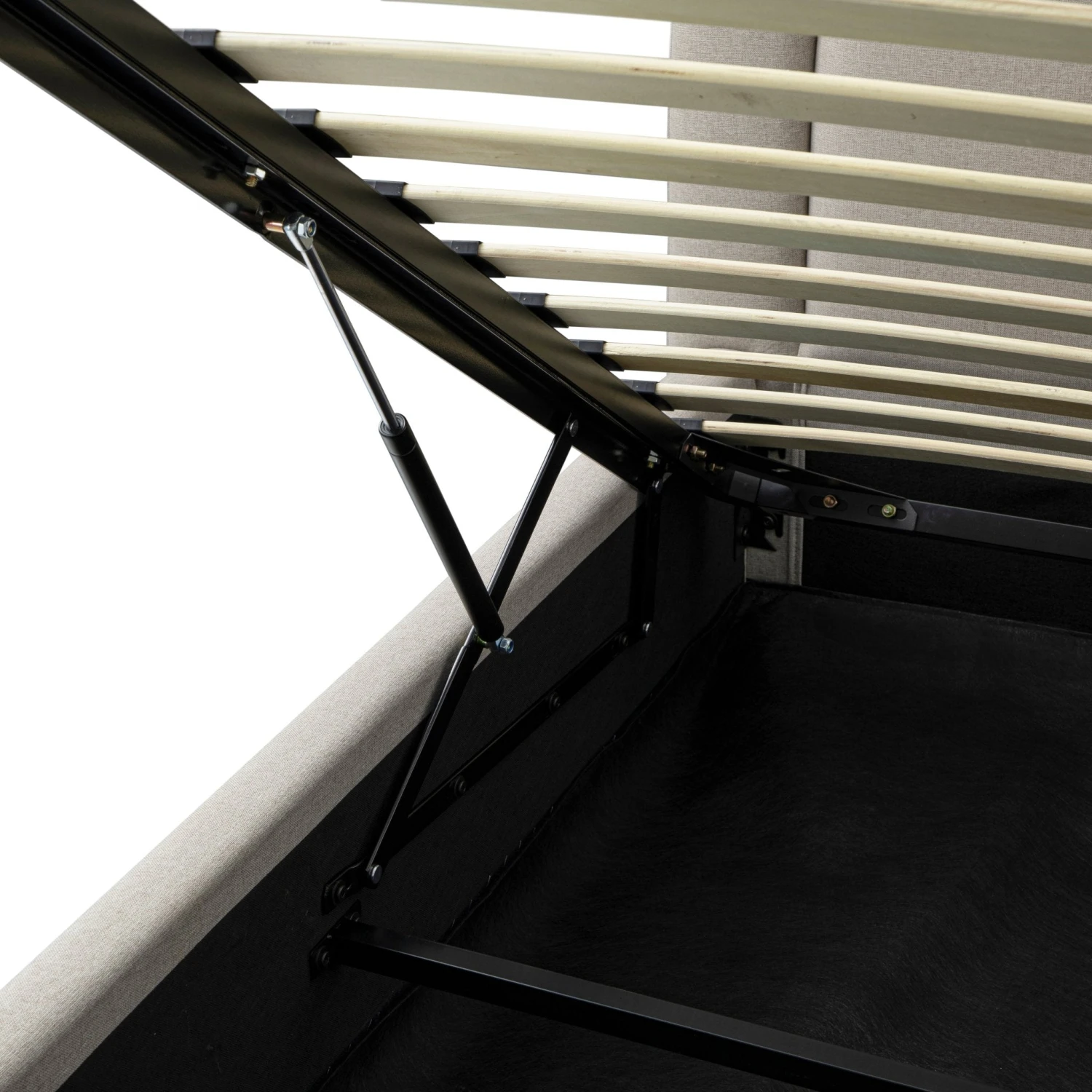 Luella Upholstered Wooden Plinth Base Storage Bed, Sand Fabric 17 Luella Upholstered Wooden Plinth Base Storage Bed, Sand Fabric - Image 17