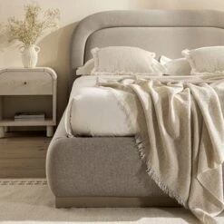 Luella Upholstered Wooden Plinth Base Storage Bed, Sand Fabric 23 Luella Upholstered Wooden Plinth Base Storage Bed, Sand Fabric -Daals Store ZX 1151 SAND FAB scene4