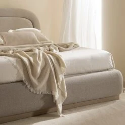 Luella Upholstered Wooden Plinth Base Storage Bed, Sand Fabric 24 Luella Upholstered Wooden Plinth Base Storage Bed, Sand Fabric -Daals Store ZX 1151 SAND FAB scene5