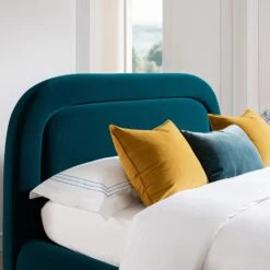 Luella Upholstered Wooden Plinth Base Storage Bed, Teal Velvet -Daals Store ZX 1151 TEAL VEL scene3