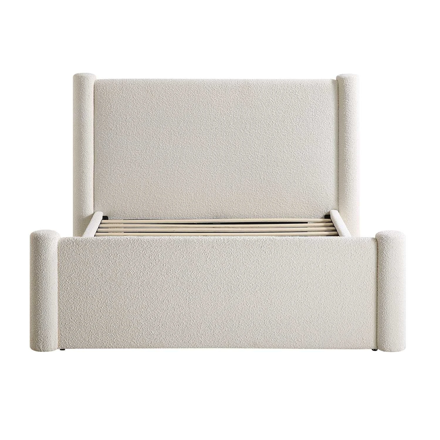 Galerie Beige Boucle Pillar Upholstered Bed 4 Galerie Beige Boucle Pillar Upholstered Bed - Image 4