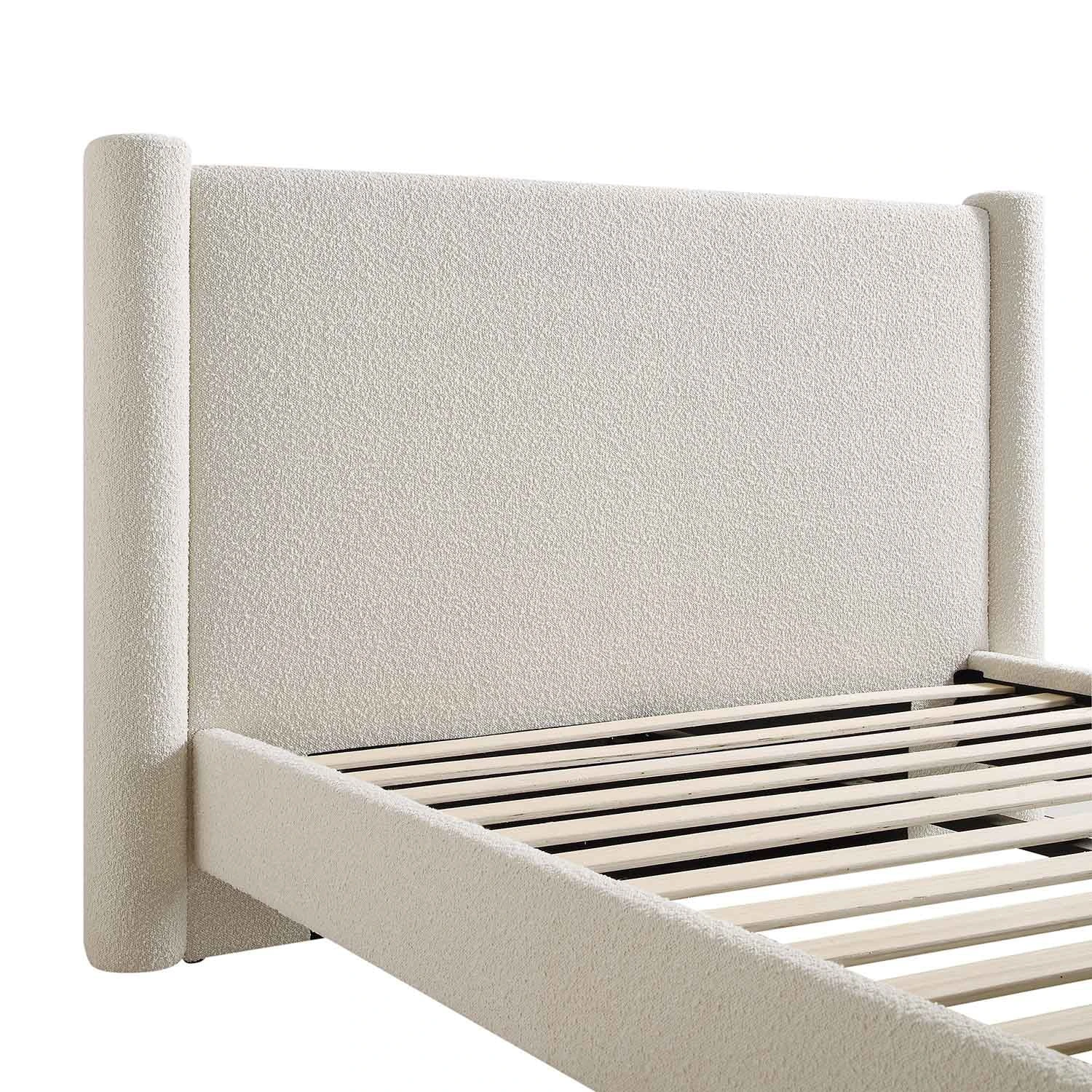 Galerie Beige Boucle Pillar Upholstered Bed 10 Galerie Beige Boucle Pillar Upholstered Bed - Image 10