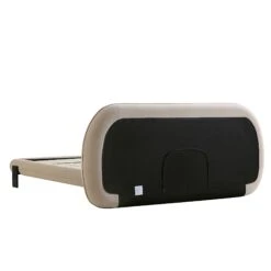 Elystan Oval Headboard Upholstered Bed, Warm Beige Fabric -Daals Store ZX 2181 BEIGE FAB WB5