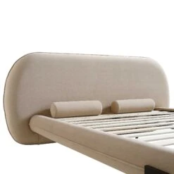 Elystan Oval Headboard Upholstered Bed, Warm Beige Fabric -Daals Store ZX 2181 BEIGE FAB detail1