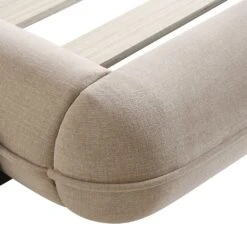 Elystan Oval Headboard Upholstered Bed, Warm Beige Fabric -Daals Store ZX 2181 BEIGE FAB detail2