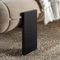 Elystan Oval Headboard Upholstered Bed, Warm Beige Fabric -Daals Store ZX 2181 BEIGE FAB scene4