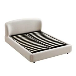 Constance Winged Headboard Ottoman Storage Bed, Beige Linen 23 Constance Winged Headboard Ottoman Storage Bed, Beige Linen -Daals Store ZX 2182 BEIGE LIN WB3