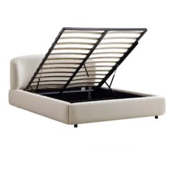 Constance Winged Headboard Ottoman Storage Bed, Beige Linen 24 Constance Winged Headboard Ottoman Storage Bed, Beige Linen -Daals Store ZX 2182 BEIGE LIN WB4