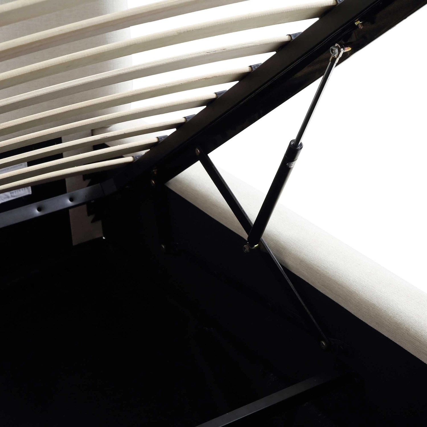 Constance Winged Headboard Ottoman Storage Bed, Beige Linen 13 Constance Winged Headboard Ottoman Storage Bed, Beige Linen - Image 13