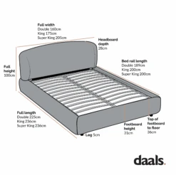 Constance Winged Headboard Ottoman Storage Bed, Light Taupe Boucle 24 Constance Winged Headboard Ottoman Storage Bed, Light Taupe Boucle -Daals Store ZX 2182 CHART 1