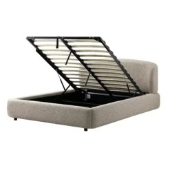 Constance Winged Headboard Ottoman Storage Bed, Light Taupe Boucle 25 Constance Winged Headboard Ottoman Storage Bed, Light Taupe Boucle -Daals Store ZX 2182 TAUPE BOU WB3