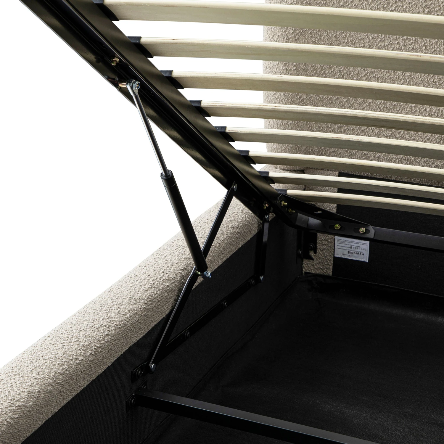 Constance Winged Headboard Ottoman Storage Bed, Light Taupe Boucle 14 Constance Winged Headboard Ottoman Storage Bed, Light Taupe Boucle - Image 14