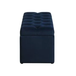 Leamington Deep-Buttoned Ottoman Storage Bench, Midnight Blue Velvet -Daals Store ZX 2183 NAVY VEL WB5