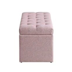 Leamington Deep-Buttoned Ottoman Storage Bench, Rosewater Pink Fabric 20 Leamington Deep-Buttoned Ottoman Storage Bench, Rosewater Pink Fabric -Daals Store ZX 2183 PALEPINK FAB WB5
