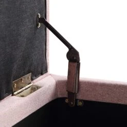 Leamington Deep-Buttoned Ottoman Storage Bench, Rosewater Pink Fabric 22 Leamington Deep-Buttoned Ottoman Storage Bench, Rosewater Pink Fabric -Daals Store ZX 2183 PALEPINK FAB detail2