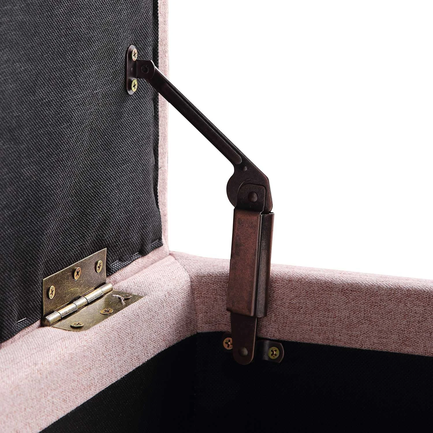 Leamington Deep-Buttoned Ottoman Storage Bench, Rosewater Pink Fabric 11 Leamington Deep-Buttoned Ottoman Storage Bench, Rosewater Pink Fabric - Image 11