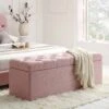 Leamington Deep-Buttoned Ottoman Storage Bench, Rosewater Pink Fabric 40 Leamington Deep-Buttoned Ottoman Storage Bench, Rosewater Pink Fabric -Daals Store ZX 2183 PALEPINK FAB main