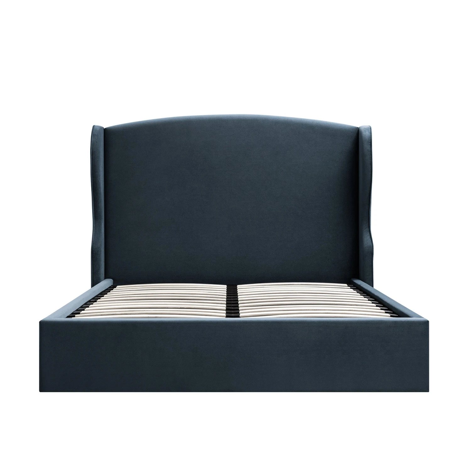 Kimberly Winged Upholstered Storage Bed, Aegean Blue Velvet 8 Kimberly Winged Upholstered Storage Bed, Aegean Blue Velvet - Image 8