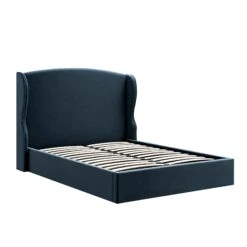 Kimberly Winged Upholstered Storage Bed, Aegean Blue Velvet 26 Kimberly Winged Upholstered Storage Bed, Aegean Blue Velvet -Daals Store ZX 2208 AEGEAN VEL WB2
