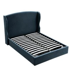Kimberly Winged Upholstered Storage Bed, Aegean Blue Velvet 29 Kimberly Winged Upholstered Storage Bed, Aegean Blue Velvet -Daals Store ZX 2208 AEGEAN VEL WB4