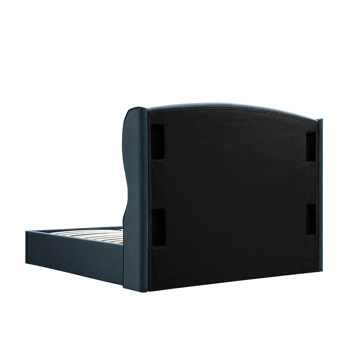 Kimberly Winged Upholstered Storage Bed, Aegean Blue Velvet 14 Kimberly Winged Upholstered Storage Bed, Aegean Blue Velvet - Image 14