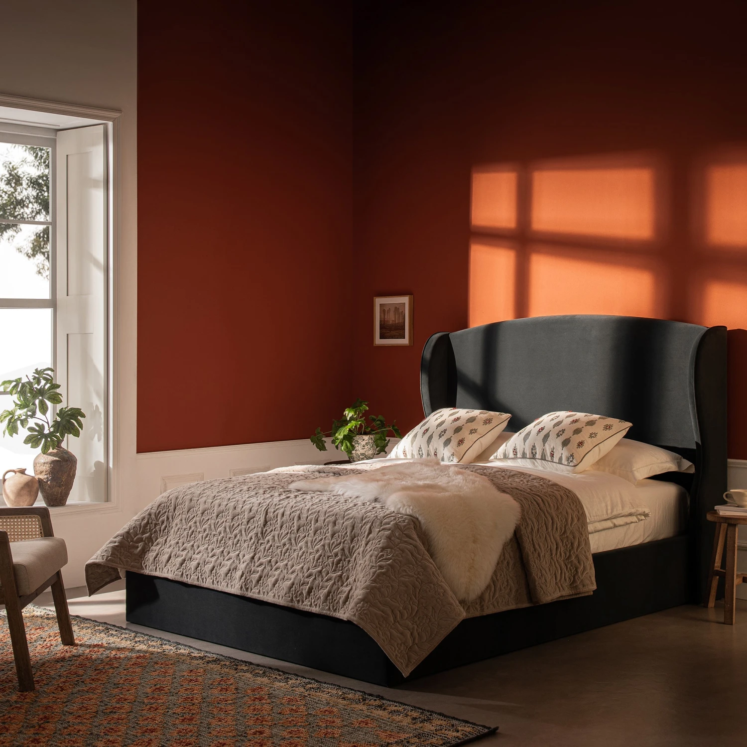 Kimberly Winged Upholstered Storage Bed, Aegean Blue Velvet 1 Kimberly Winged Upholstered Storage Bed, Aegean Blue Velvet