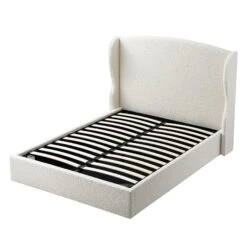 Kimberly Winged Upholstered Storage Bed, Ecru Boucle 26 Kimberly Winged Upholstered Storage Bed, Ecru Boucle -Daals Store ZX 2208 ECRU BOU WB2