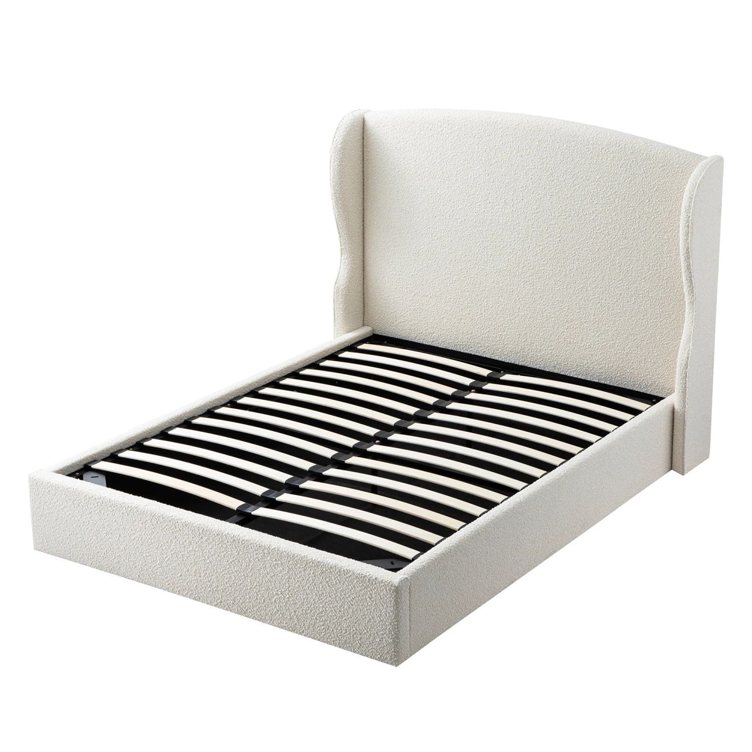 Kimberly Winged Upholstered Storage Bed, Ecru Boucle 9 Kimberly Winged Upholstered Storage Bed, Ecru Boucle - Image 9