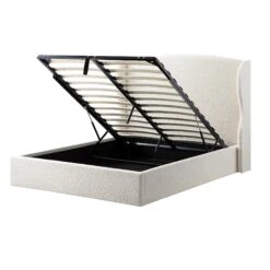 Kimberly Winged Upholstered Storage Bed, Ecru Boucle 28 Kimberly Winged Upholstered Storage Bed, Ecru Boucle -Daals Store ZX 2208 ECRU BOU WB3