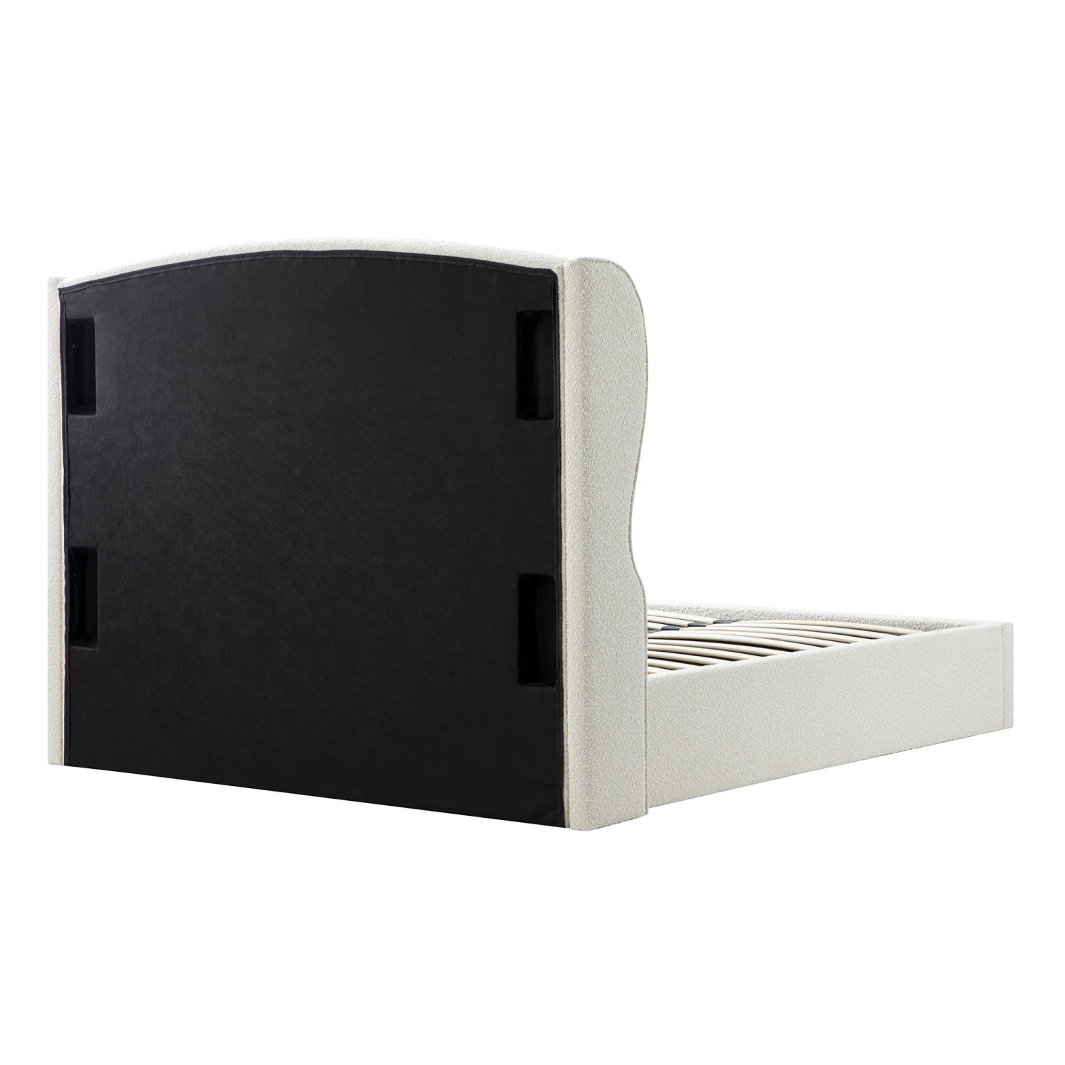 Kimberly Winged Upholstered Storage Bed, Ecru Boucle 13 Kimberly Winged Upholstered Storage Bed, Ecru Boucle - Image 13