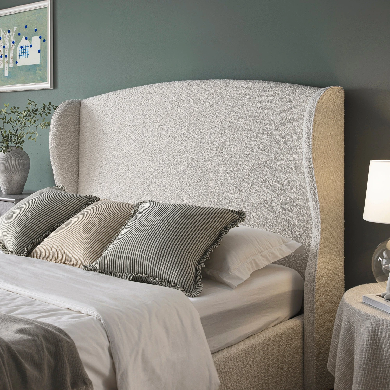 Kimberly Winged Upholstered Storage Bed, Ecru Boucle 5 Kimberly Winged Upholstered Storage Bed, Ecru Boucle - Image 5