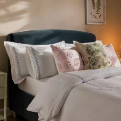 Porchester Ottoman Storage Sleigh Bed, Aegean Blue Velvet -Daals Store ZX 2216 AEGEAN VEL scene3