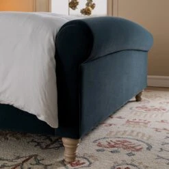 Porchester Ottoman Storage Sleigh Bed, Aegean Blue Velvet -Daals Store ZX 2216 AEGEAN VEL scene5