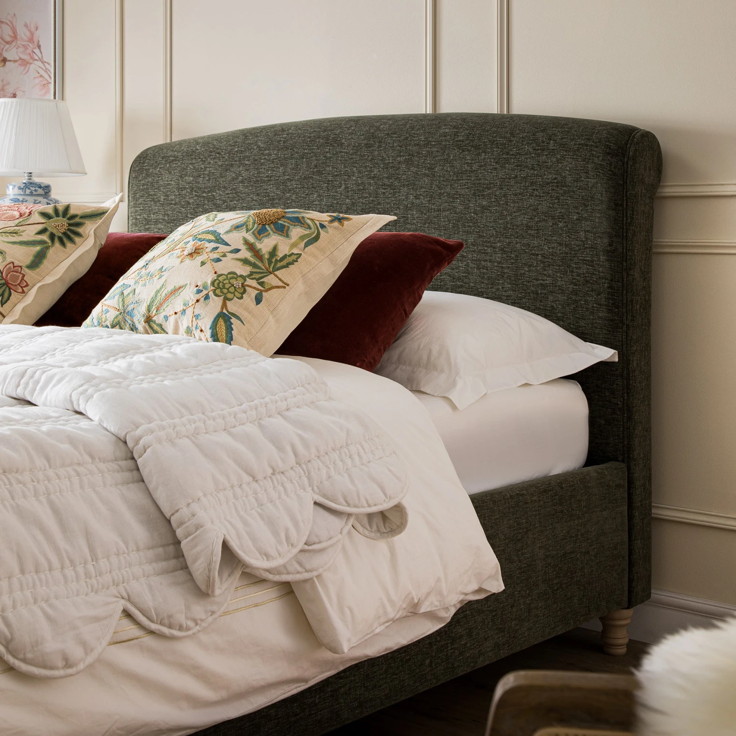 Porchester Ottoman Storage Sleigh Bed, Forest Green Chenille 5 Porchester Ottoman Storage Sleigh Bed, Forest Green Chenille - Image 5