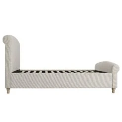 Porchester Ottoman Storage Sleigh Bed, Oatmeal Woven Textured Fabric -Daals Store ZX 2216 OAT WOV WB5
