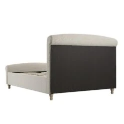 Porchester Ottoman Storage Sleigh Bed, Oatmeal Woven Textured Fabric -Daals Store ZX 2216 OAT WOV WB6