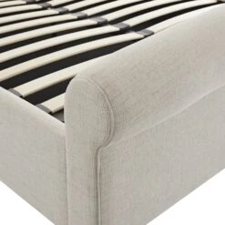 Porchester Ottoman Storage Sleigh Bed, Oatmeal Woven Textured Fabric -Daals Store ZX 2216 OAT WOV detail2