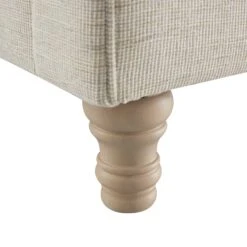 Porchester Ottoman Storage Sleigh Bed, Oatmeal Woven Textured Fabric -Daals Store ZX 2216 OAT WOV detail4